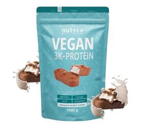 Nutri + VEGAN PROTEINS Noisette 1000g 83,5% mélange de protéines 3k protéine en poudre sans lactose poudre de protéines végétaliennes à faible teneur en glucides