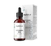 Nutri + Vitamine B12 gouttes 50 ml hautement dosées + vegan - Vitamine B 12 liquide 500µg - Drops avec méthylcobalamine & adénosylcobalamine bioactives - sans alcool et additifs