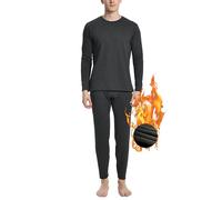 Nutria sous-Vêtements Thermiques Homme Ensemble Épais, Doublés en Polaire, Chemise et Pantalon à Manches Longues, Chauds et Respirants pour Automne Hiver U08