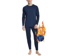 Nutria sous-Vêtements Thermiques Homme Ensemble Épais, Doublés en Polaire, Chemise et Pantalon à Manches Longues, Chauds et Respirants pour Automne Hiver U08