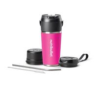 nutribullet Flip NBP016MA, Blender Portable avec Gobelet Isotherme de 590ml, Conserve le Froid Pendant 24h, Couvercle et Paille Inclus, Chargement USB-C, Acier Inoxydable, Couleur Magenta