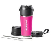 nutribullet Flip NBP016MA, Blender Portable avec Gobelet Isotherme de 590ml, Conserve le Froid Pendant 24h, Couvercle et Paille Inclus, Chargement USB-C, Acier Inoxydable, Couleur Magenta