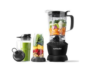 Nutribullet Full Size Blender Combo, mixeur électrique, broyeur multifonctionnel, professionnel, puissance 1200 Watt, carafe 1,9l, verres 946ml et 710ml, noir, NBF500MB