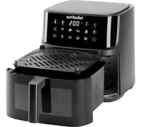 nutribullet Crisplite Vision NBA0811DG, Airfryer, Friteuse à Air Chaud 8L, Température Numérique 80-200°, sans PFAS, 8 Préréglages Automatiques, Tactile, Panier Lavable Lave-Vaisselle, 2000W, Noir Mat