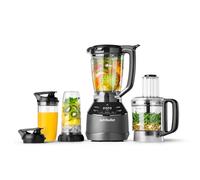 NutriBullet triple Prep System, mixeur électrique, blender multifonction, puissance 1500 watts, 3 appareils, noir, NBF580B