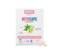 NutriCapil Anti-Chute - 100% d’origine naturelle - Réduit la chute des cheveux - Levure de bière, Ortie piquante & Capillaire de Montpellier - Fabriqué en France - Nutrivie