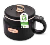 NutriChef 1,6 QT Cuiseur à Riz Portable Électrique et Fabricant de Déjeuner | Multifonctionnel et Revêtement Céramique Antiadhésif | Panneau de Contrôle Numérique | 6 Fonctions de Cuisson: Riz, Soupe