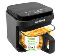 NutriChef Air Fryer Verre 5,5L Friteuse Sans Huile à Air Chaud 12 Modes