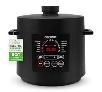 NutriChef Autocuiseur Électrique 6 Quart, 9 Fonctions d'Autocuiseur Digital, Temps et Température Réglables, Cuisson, Pâtisserie, Vapeur, Grillage & Braise, 13.1 x 11.4 IN, Noir