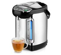 NutriChef Chauffe-Eau Électrique 4L - Distributeur Inox, Base Pivotante, Arrêt Automatique, Sécurité et Chauffe Rapide - Idéal Café et Thé