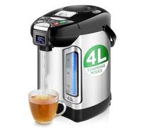 NutriChef Chauffe-Eau Inox Digital 4L - Réservoir 4.2L, Écran LCD, Base Pivotante, Chauffe Instantané, Sécurité Avancée