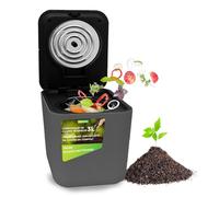 Nutrichef Composteur Cuisine Électrique 3L - Poubelle Compost Cuisine Automatique de Comptoir - Fonctions de Séchage, Broyage et Refroidissement - Gris