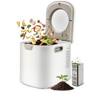 NutriChef composteur électrique de Cuisine 3,8 L - Composteur Intelligent de comptoir avec 2 filtres à Charbon Anti-odeurs, 3 Modes automatiques, Usage intérieur, Blanc