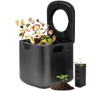NutriChef composteur électrique de Cuisine 3,8 L - Composteur Intelligent de comptoir avec 2 filtres à Charbon Anti-odeurs, bac à Compost électrique pour intérieur, 3 Modes automatiques (Petit, Moyen