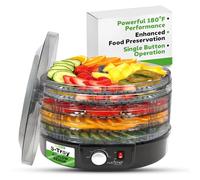 Nutrichef Déshydrateur Alimentaire 5 Niveaux | Déshydrateur pour Viande, Beef Jerky, Fruits, Légumes & Friandises pour Chiens | Circulation de Chaleur Haute Performance | Facile à Nettoyer à Domicile