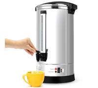 NutriChef Distributeur d'Eau Chaude et Bouilloire, Distributeur Électrique de Boissons 19L avec Couvercle de Sécurité, Robinet Anti-Goutte, Fonction Maintien au Chaud, Acier Inoxydable