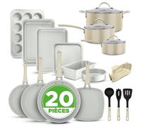 NutriChef Ensemble d'ustensiles de cuisine – 20 pièces, aluminium résistant, revêtement antiadhésif