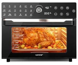 NutriChef Four Air Fryer XXL 32 L - Friteuse Sans Huile Numérique 20 Programmes, Mini Four à Chaleur Tournante, Grill, Déshydrateur, Rôtissoire, Grande Capacité Familiale