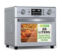 NutriChef Four Électrique à Air 26L - Friteuse & Rôtissoire 1700W, 10 Programmes, Rotation 360°, Accessoires Inclus - Argent 38x41x35 cm