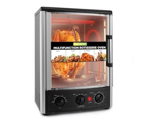 NutriChef Four Rotissoire 24QT, 22L - Mini Four de Comptoir à Convection avec Grill, Minuteur, Thermostat Réglable, Porte Vitrée, Cuisson Uniforme, Rôtissoire Verticale Incluse