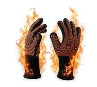 NutriChef – Gants barbecue thermiques – Résistants à 800°C, silicone antidérapant, 35 cm