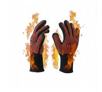 NutriChef Gants de Barbecue résistants à la Chaleur jusqu'à 800 °C - Gants ignifuges pour Cuisine, Four, Camping et Barbecue - Taille L/XL - Noir