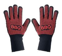 NutriChef Gants de BBQ - Résistant à la Chaleur Jusqu'à 1472°F, Gants Ignifuges avec Revêtement en Silicone Antidérapant, Idéal pour Griller, Cuisson et Camping, 14 Pouces, Lavables