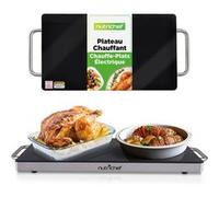 NutriChef Grande Plaque Chauffante - Plaque de Cuisson Électrique 51 × 30 cm avec Surface en Verre - Idéale pour Buffets, Fêtes, Traiteur & Restaurants