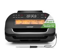 Nutrichef Gril Intérieur Sans Fumée - Friteuse à Air 6L avec Thermomètre Intelligent, 7 Fonctions de Cuisson, Contrôle Précis de la Température, Cuisson Saine et Polyvalente