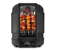 NutriChef Gril Vertical à Rôtissoire - Airfryer Électrique avec Broche Rotative | Mini-Four à Chaleur Tournante, Poulet, Viandes, Döner, Inclus Accessoires, Noir
