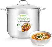 Nutrichef Marmite en Acier Inoxydable-12 Litres-Marmite Inox-Acier Inoxydable de Qualité Alimentaire-Induction Lourde-Faitout-Grande Casserole avec Couvercle Transparent, Compatible Lave-Vaisselle