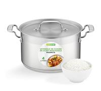 NutriChef Marmite - Faitout Inox 5 QT (4.7 L) avec Couvercle - Acier Inoxydable 18/8 de Qualité Alimentaire, Grande Casserole Robuste pour Soupe, Ragoût, Grande Marmite -Compatible Induction