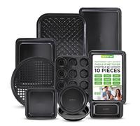 NutriChef Moules à pâtisserie Set de 10 – Acier au carbone antiadhésif, plaques à biscuits