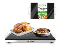 NutriChef Plaque Chauffante Électrique - Plaque de Cuisson 41,9 × 27,9 cm avec Couvercle en Verre - Idéale pour Fêtes, Buffets & Cuisine - Parfaite pour Garder Les Aliments et Les Grillades au Chaud