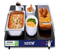 NutriChef Plaque Chauffante Électrique | Température Réglable pour Buffets & Fêtes | Surface en Verre, Économie d'Énergie, Gain de Place, Parfait pour Le Chauffage de Table, Bleu
