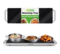 NutriChef Plaque Chauffante Extra Large - Plaque de Cuisson Électrique 56,9 × 17 cm avec Plaque en Verre Noire - Parfaite pour Buffets, Cuisine, Garde-Aliments pour Fêtes & Réceptions