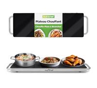 NutriChef Plaque Chauffante Extra Large - Plaque de Cuisson Électrique 56,9 × 17 cm avec Plaque en Verre Noire - Parfaite pour Buffets, Cuisine, Garde-Aliments pour Fêtes & Réceptions