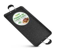 NutriChef Plaque à double brûleur, anti-adhésive, passe au lave-vaisselle, poignées en bakélite résistantes à la chaleur, répartition uniforme de la chaleur, dernière opération de PFOA et