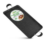 NutriChef Plaque à double brûleur, anti-adhésive, passe au lave-vaisselle, poignées en bakélite résistantes à la chaleur, répartition uniforme de la chaleur, dernière opération de PFOA et