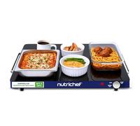 NutriChef Plaque de Cuisson Électrique (Plaque Chauffante) - 54×42 cm, 60-110 °C, Idéale pour Fêtes, Buffets & Grillades | Bleu