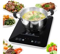 Nutrichef Plaque à Induction Double 120V - Plaque Portable en Céramique avec Verrouillage Sécurité Enfants - Compatible Inox - 2 Foyers Chauffants - Facile à Transporter et Nettoyer