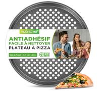 Moule à pizza anti-adhésif de 35,6 cm, en acier au carbone gris, ustensiles de cuisson en métal de qualité commerciale, compatible avec le modèle NCBS10S