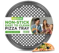 Moule à pizza anti-adhésif de 35,6 cm, en acier au carbone gris, ustensiles de cuisson en métal de qualité commerciale, compatible avec le modèle NCBS10S