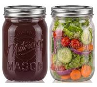 NutriChef Bocaux hermétiques en verre 500 ml – Couvercles métalliques et banderoles – Lot de 2