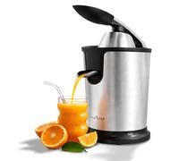 NutriChef Presse-Agrumes Électrique en Acier Inoxydable - Presse-Jus 160W, Presse-Agrumes & Machine à Jus - Facile à Nettoyer - Inclut Poignée & Cône pour Extraction Maximale de Jus