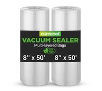 Nutrichef Sacs d'Emballage sous Vide, Qualité Commerciale de Stockage de Nourriture Sealer Rouleaux, Créez Votre Propre Sac de Taille. pour Nutrichef, Foodsaver, et d'Autres Marques.