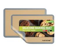 NutriChef - Tapis de Cuisson en Silicone - 2 Tapis Antiadhésifs 62.2 x 41.91 cm - Résistant au Four jusqu’à 250°C - Lavable au Lave-Vaisselle - Gris