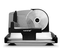 NutriChef Trancheuse Électrique à Viande | Trancheuse Automatique de Viande & Pain de 200W | Réglage de L'Épaisseur de Coupe Ajustable de 0 à 15 mm | Lame en Acier Inoxydable de 7,5 pouces Amovible