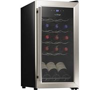 NutriChef Wine Chilling Countertop Cooler with Touch Button Control, Adjustable Temperature, and Air Tight Seal, 15 Bottle Capacity