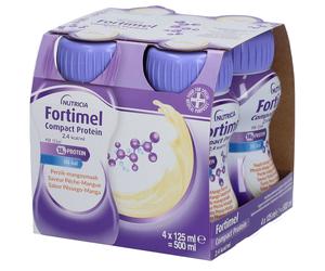 NUTRICIA Fortimel Compact Protein Saveur Pêche-Mangue Fluide 4x125 ml